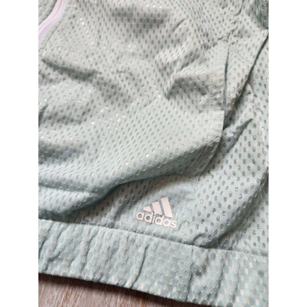 Adidas Lightweight Bomber Jacket Full Zip Collared Mint Green Pockets Sz M GUC - Picture 2 of 11